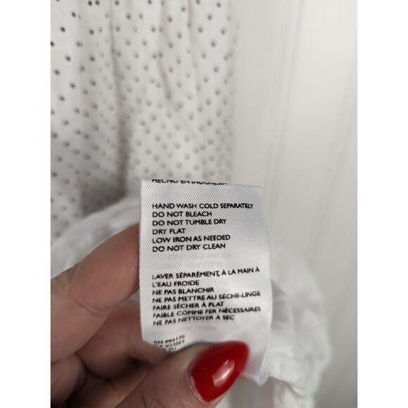 Faithfull the Brand linen White Midi Dress polka dot size 6 - Picture 10 of 14